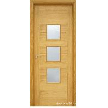 Glass Panel Interior Wooden Door (KD19C-G) (Solid Wood Door)